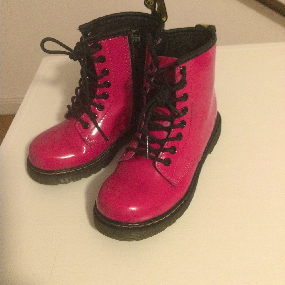 Size 11 Hot Pink kids Dr Martens Air Wair boots